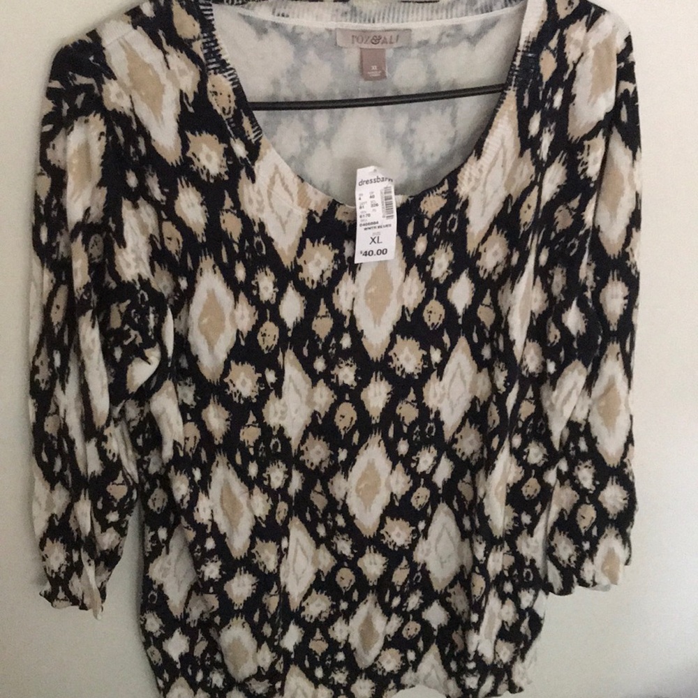 Roz and Ali crop sleeve lightweight sweater